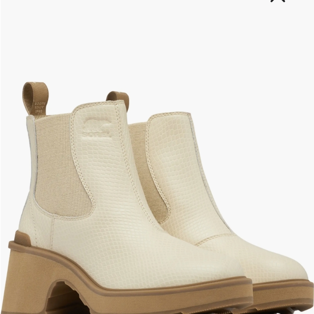 NWT Sorel Hi-Line Waterproof Heeled Chelsea Boots Caribou Bluff Size 9